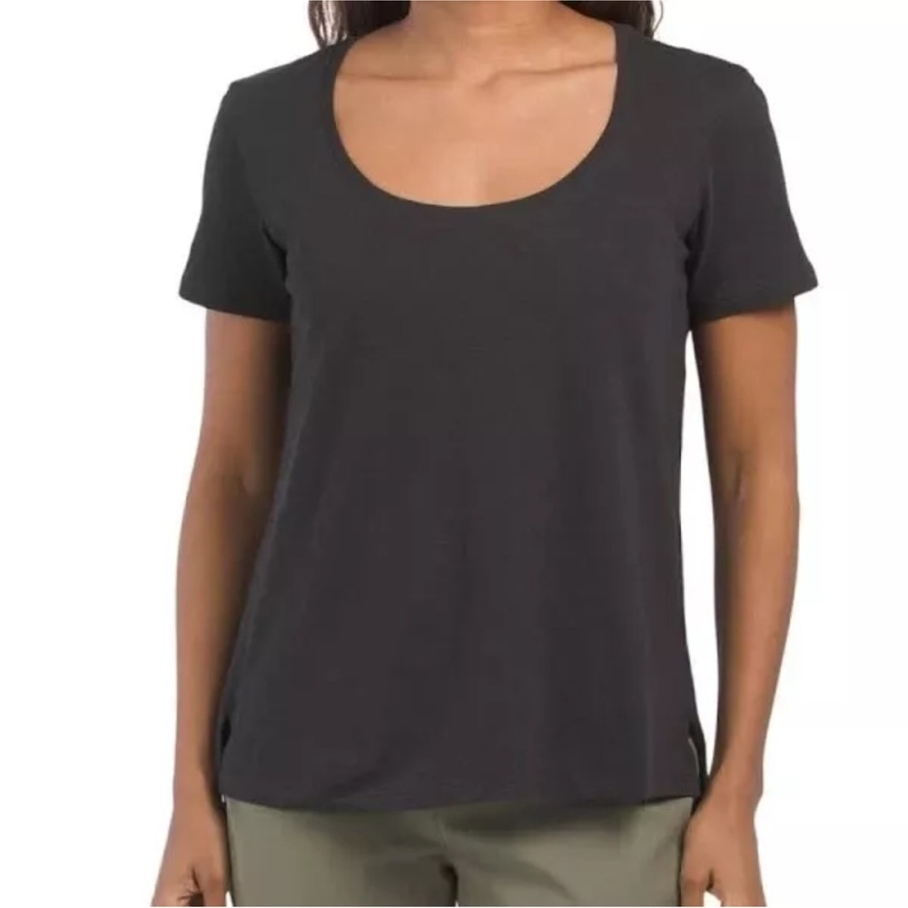 Theory Gray Fitted Short Sleeve Top